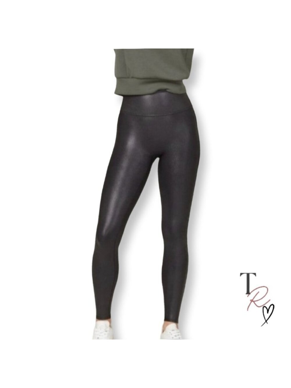 SPANX NWT Faux Leather Leggings Black High Rise Skinny Pants Medium Tall M